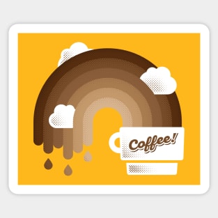 Coffee rainbow and cream clouds Sticker